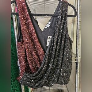 Burgundy and black holiday top